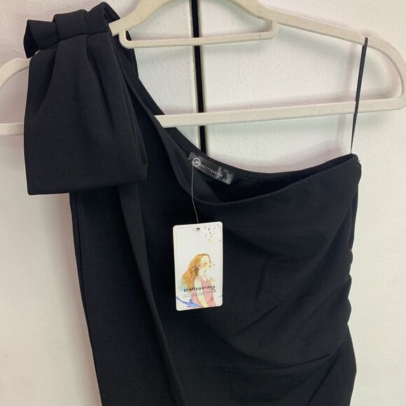 PRETTYGARDEN Women's Summer One Shoulder Long Formal Dresses Sleeveless Ruche... - Picture 4 of 6